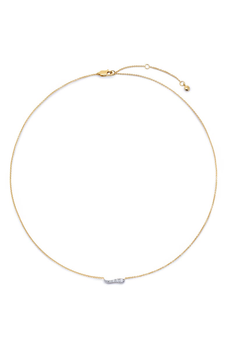 Monica Vinader Riva Pavé Lab Grown Diamond Necklace, Main, color, 18Ct Gold Vermeil