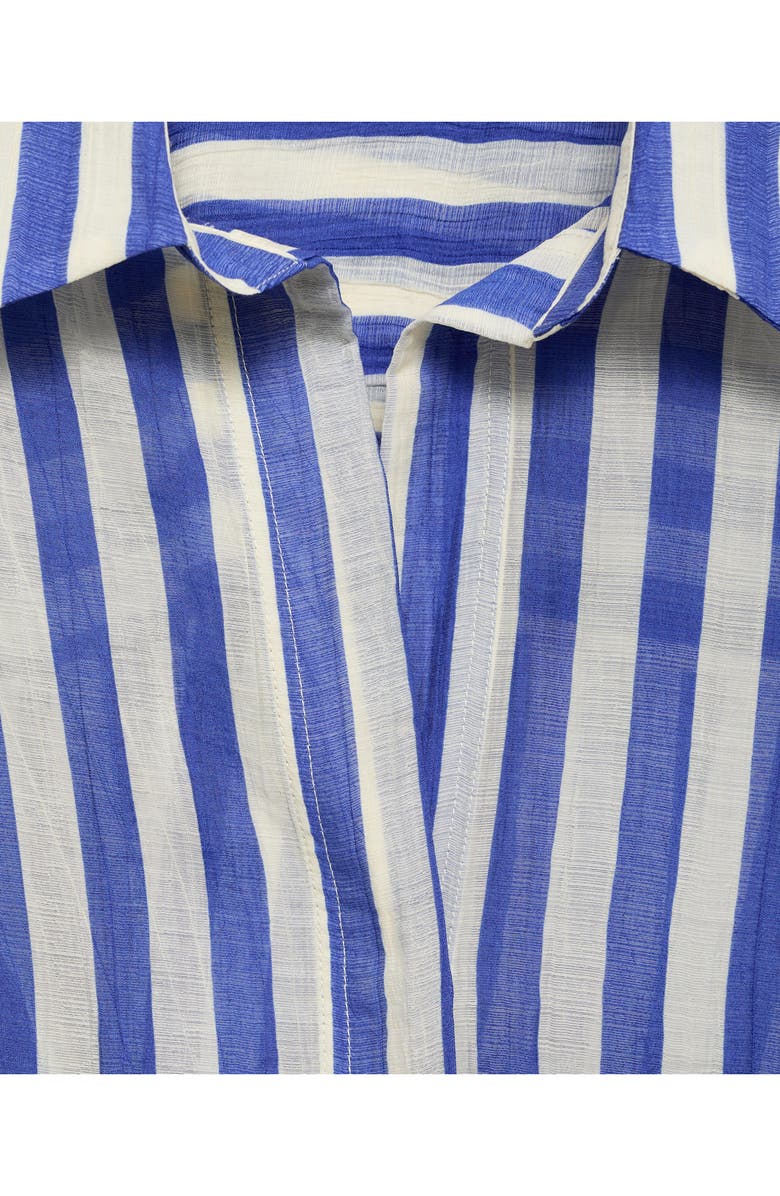 MANGO Stripe Lyocell Blend Button-Up Shirt, Alternate, color, 