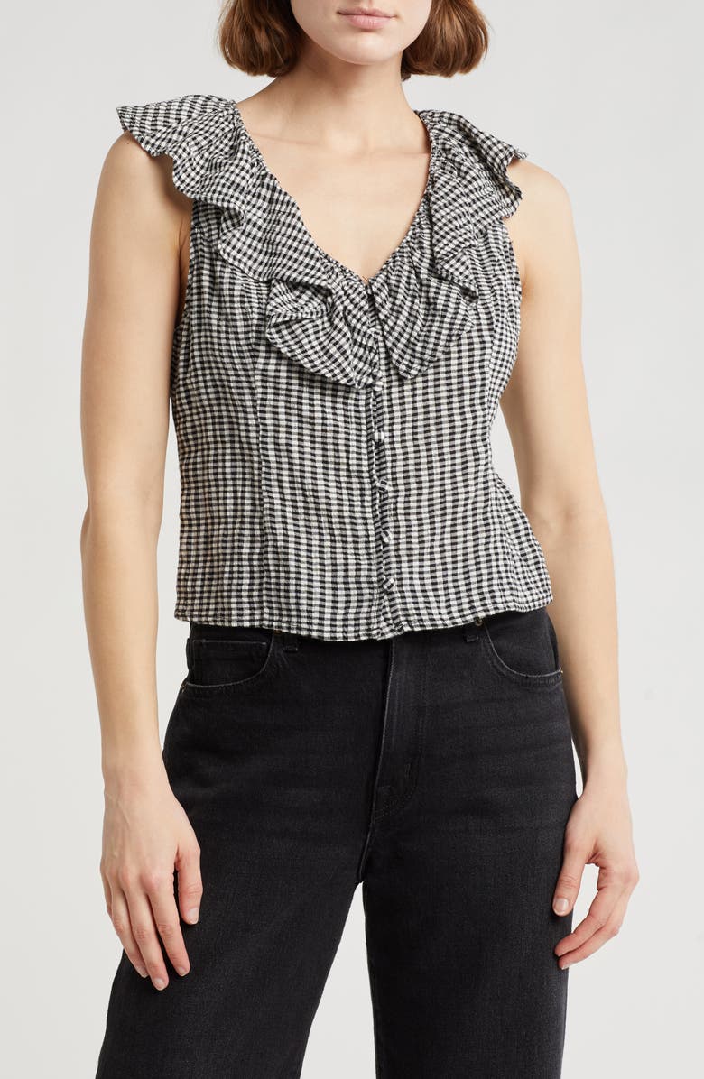 Melrose and Market Ruffle V-Neck Sleeveless Top, Main, color,