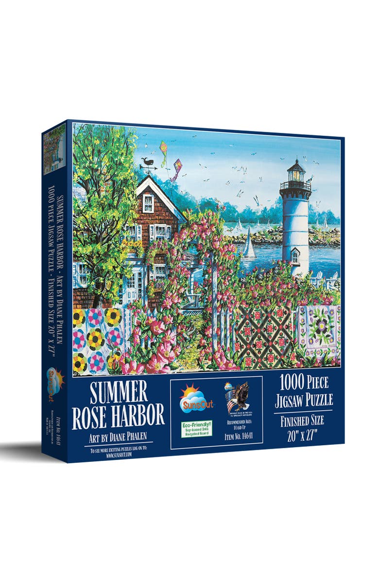 Sunsout Summer Rose Harbor 1000 piece Jigsaw Puzzle for Adults, Main, color, Multicolor