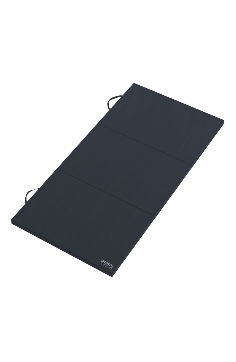 Power Systems Premium Gym Mat, Foldable Exercise Mat for Home Workouts, Alternate, color, Black