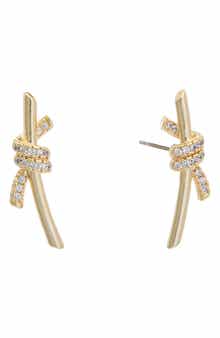 Cubic Zirconia Knot Stud Earrings