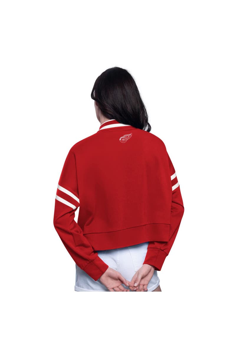STARTER Women's Starter  Red Detroit Red Wings Power Play Cropped Pullover Sweatshirt, Alternate, color, Red