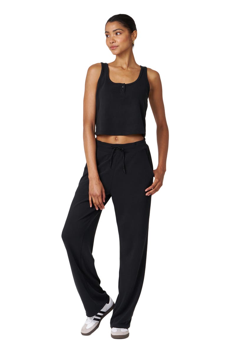 Rebody Active Retreat Waffle Tank, Alternate, color, Black