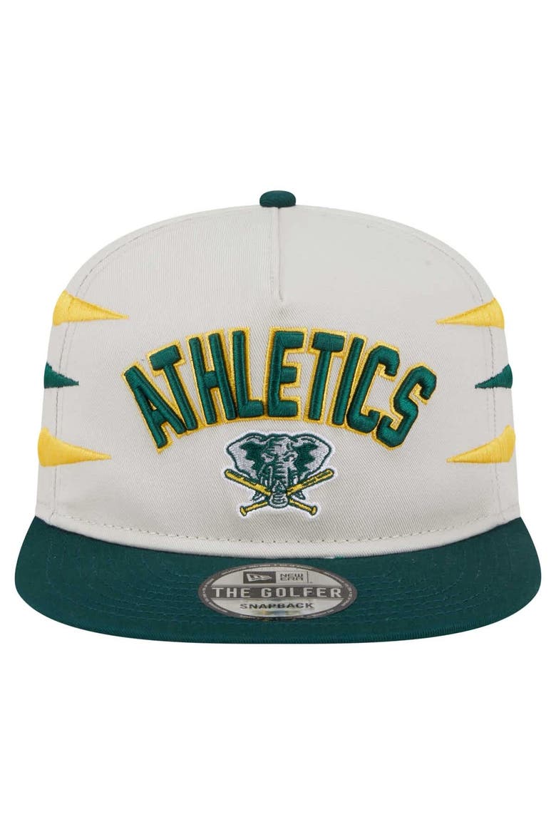 Men's New Era Cream Athletics Iron Golfer Snapback Hat, Alternate, color, Cream