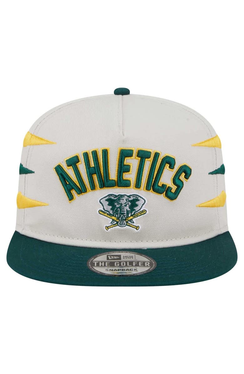 New Era Men's New Era Cream Athletics Iron Golfer Snapback Hat, Alternate, color, Cream