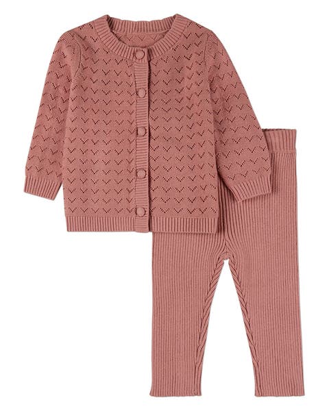 2 Piece Chevron Knit Cardigan Set