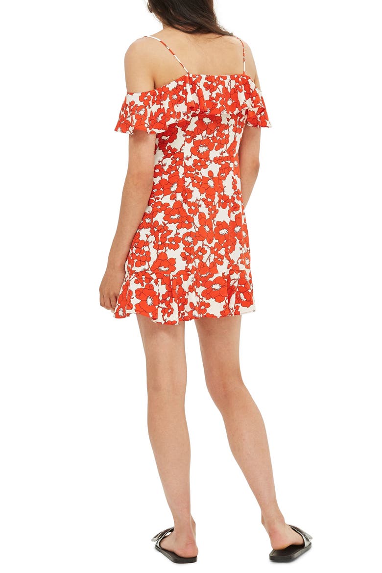 Poppy Ruffle Wrap Minidress, Alternate, color, RED MULTI