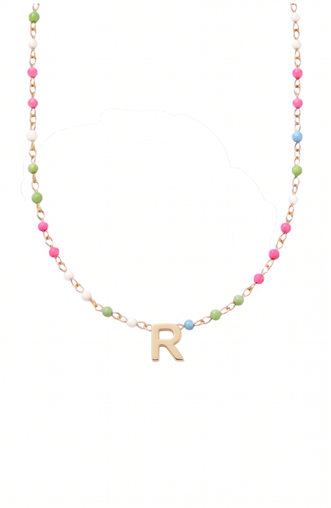custom initial dainty colorful enamel 14k gold filled necklace