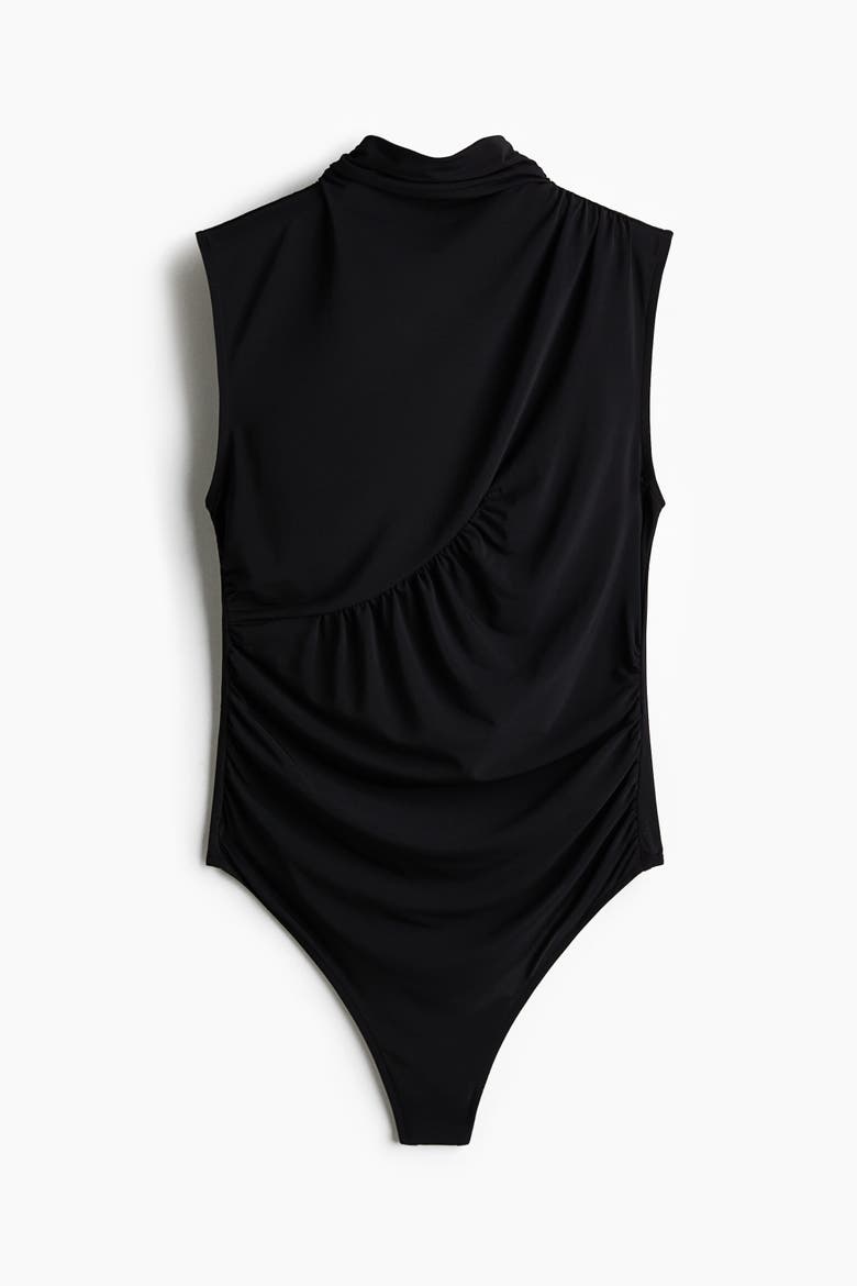 Draped Thong Body, Alternate, color, Black
