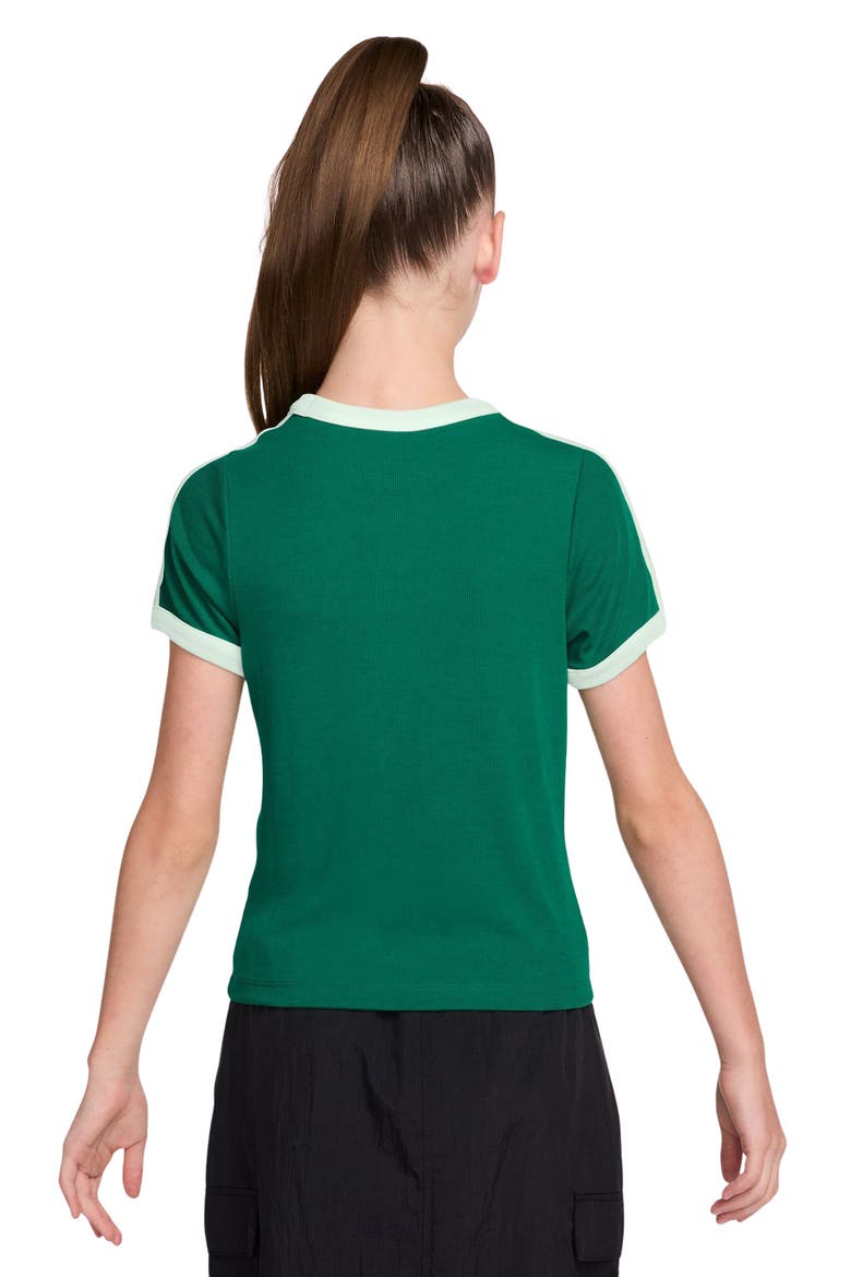 Kids' Sportswear Ringer T-Shirt, Alternate, color, 365 MALACHITE/BRL GREEN/BLACK