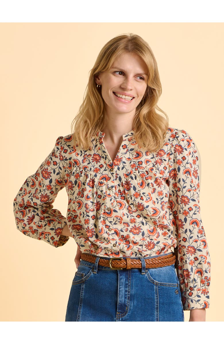 Brakeburn Lindsay Long Sleeve V-Neck Shirt, Alternate, color, Cream