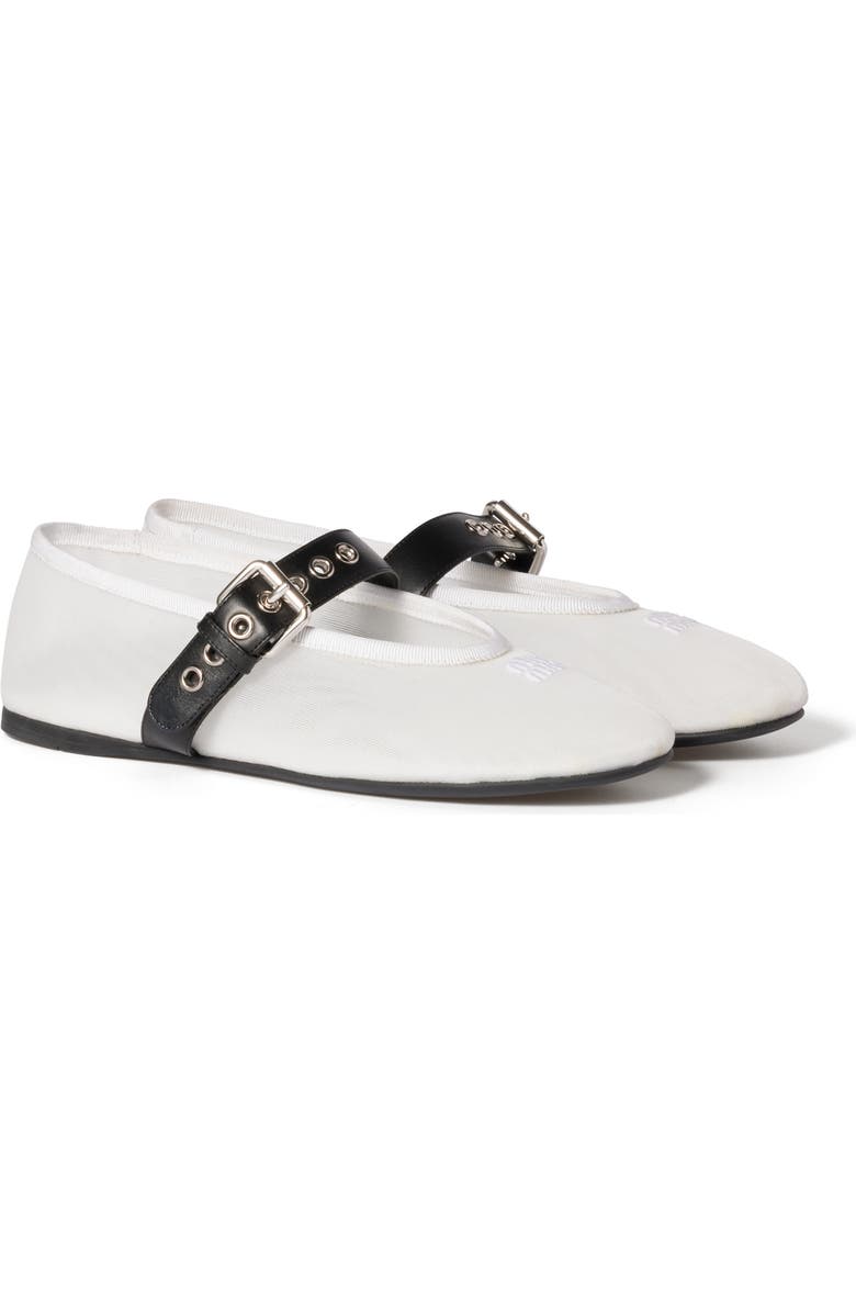 Miu Miu Mary Jane Ballet Flat, Main, color, Bianco