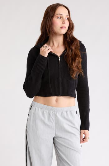 Front Zip Hooded Sweater