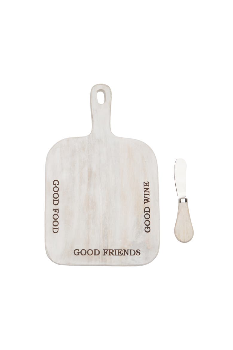 Good Friends Serving Platter Cutting BoardW/Spreader Set of 2, Main, color, Brown