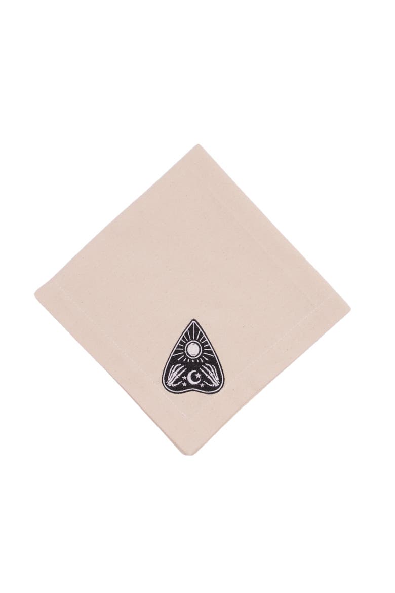 Spirit Board Planchette Halloween Set of 6 Cloth Napkins, Alternate, color, Beige