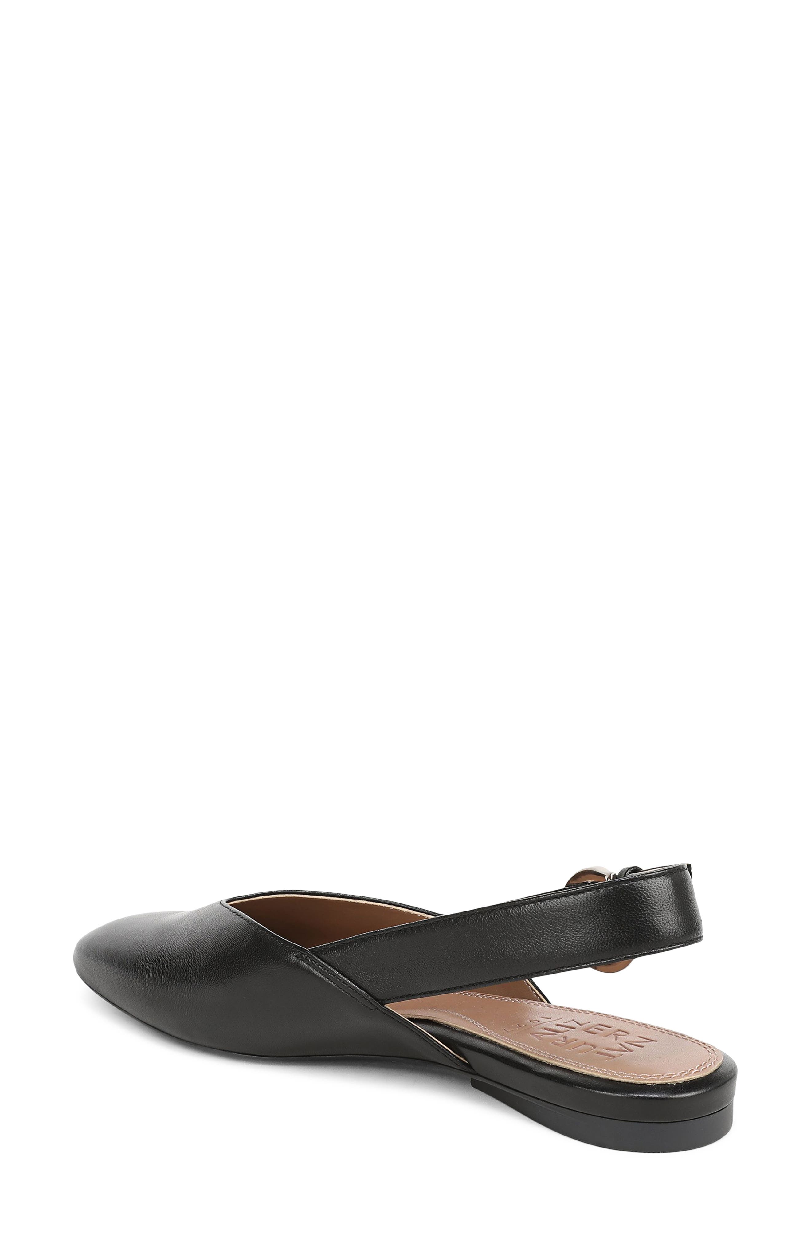 Naturalizer Crystal Slingback Flat, Alternate, color, Black Leather