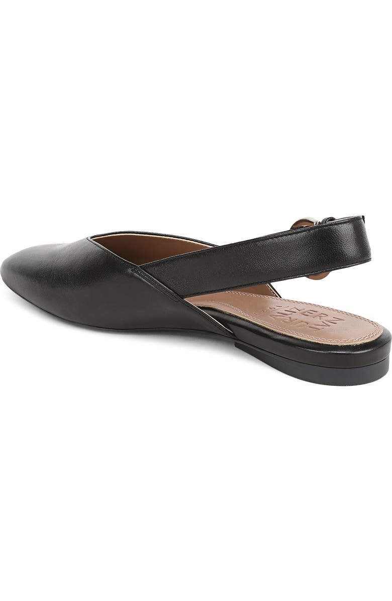Naturalizer Crystal Slingback Flat, Alternate, color, Black Leather
