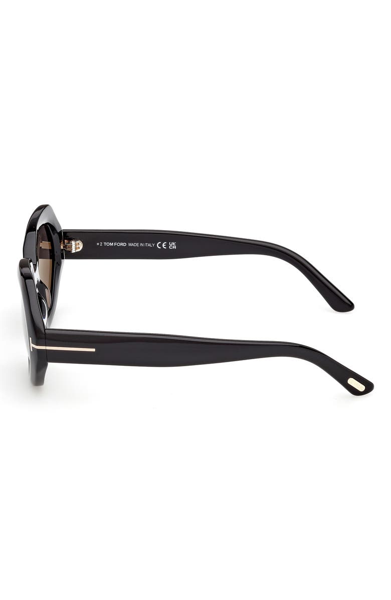TOM FORD 51mm Geometric Sunglasses, Alternate, color, Shiny Black / Smoke