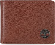 Timberland Metal Logo Leather Bifold Passcase Wallet