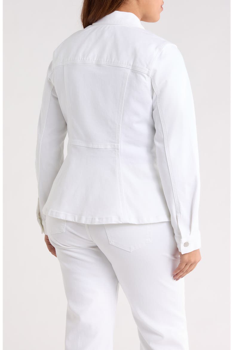 Fit & Flare Trucker Jacket, Alternate, color, BRIGHT WHITE