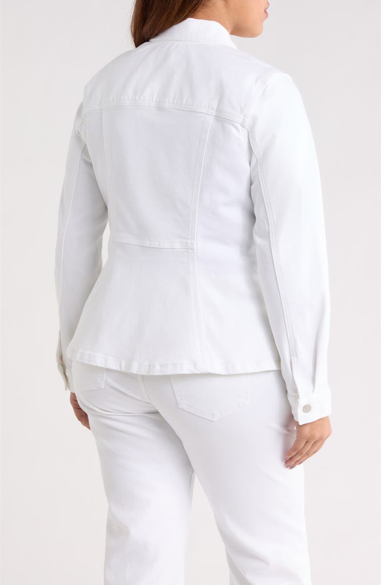 Liverpool Los Angeles Fit & Flare Trucker Jacket, Alternate, color, Bright White