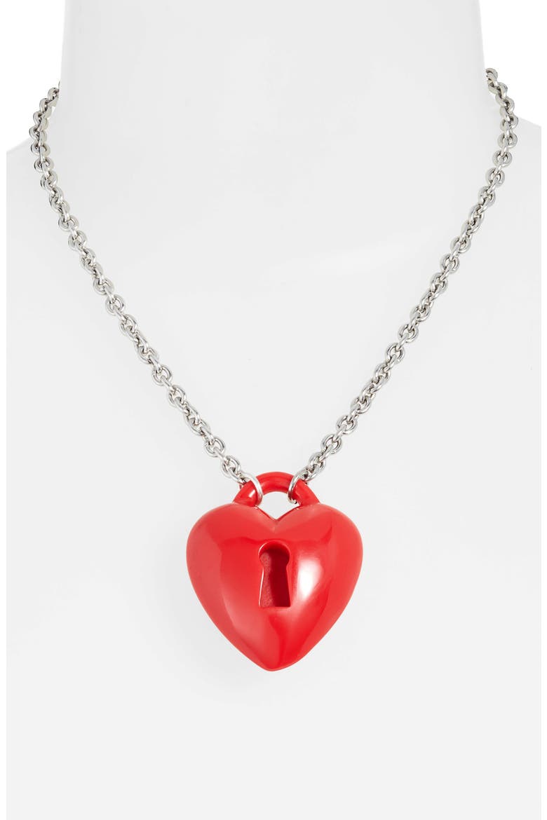 Key To My Heart Necklace, Alternate, color, RED