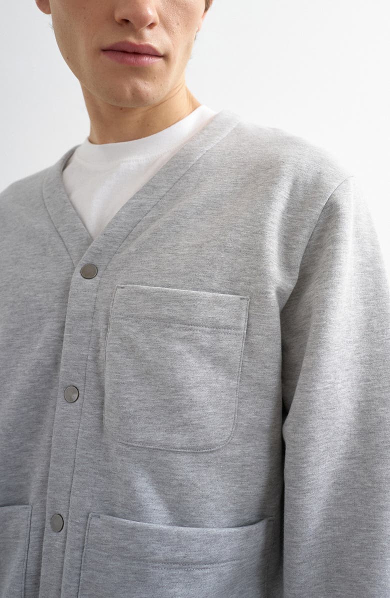 Topman Oversized Jersey Cardigan, Alternate, color, Grey