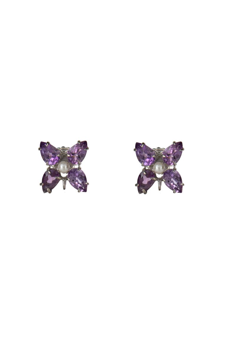 Los Angeles Interchangeable Drop Earrings, Alternate, color, Black & Purple