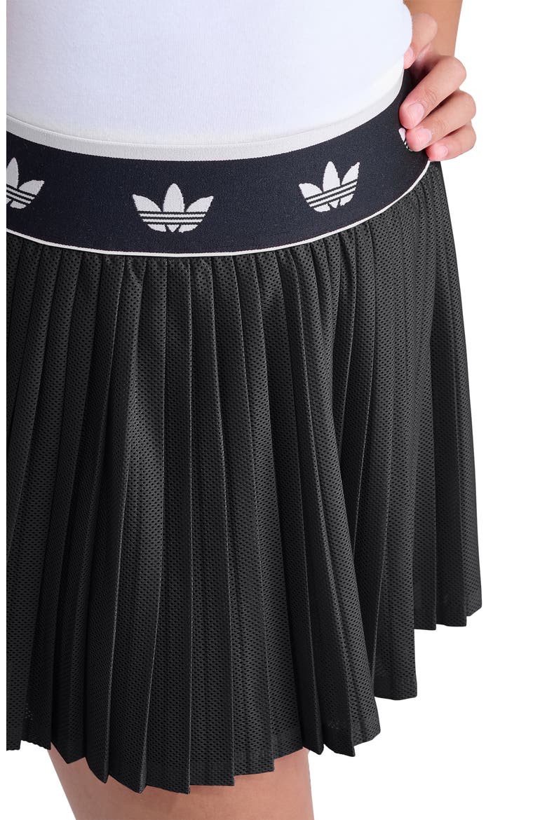 Pleated Mesh Skort, Alternate, color, BLACK