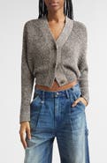 R13 Split Hem Rib Crop Cardigan