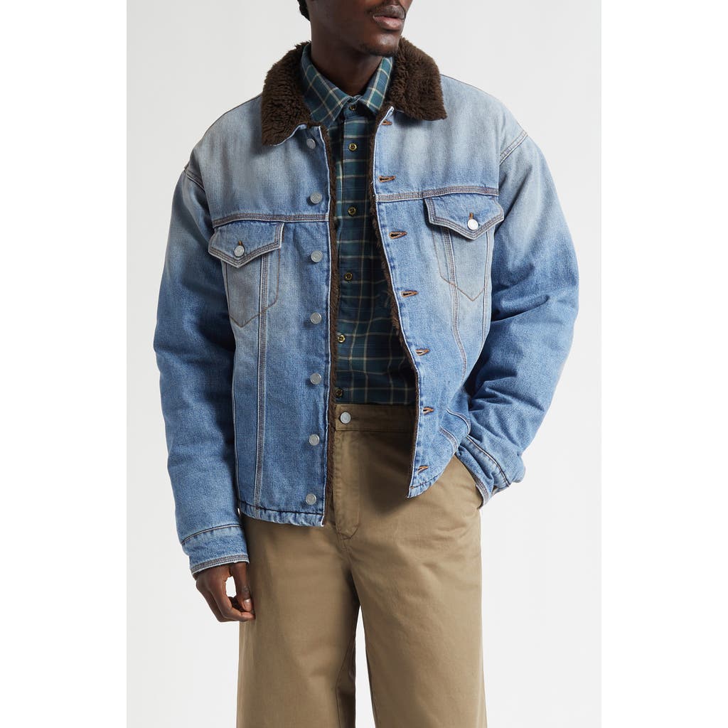 Erl Gender Inclusive Breakwater Wash Denim Jacket In Blue