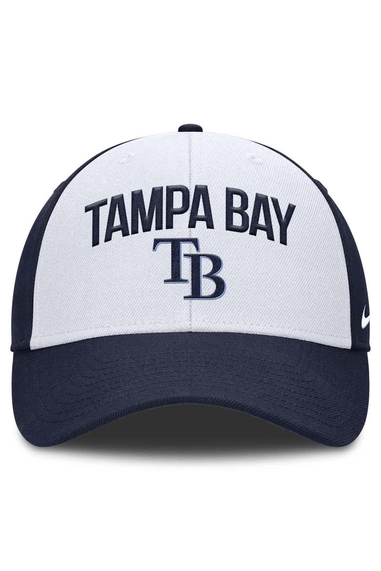 Men's Nike White/Navy Tampa Bay Rays Club Performance Adjustable Hat, Alternate, color, White