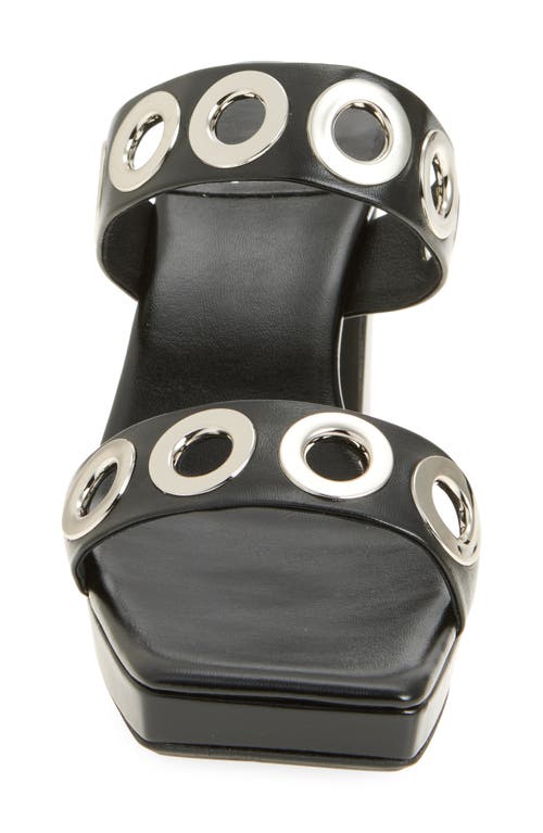 Jeffrey Campbell Danity Grommet Studded Slide Sandal In Black Silver