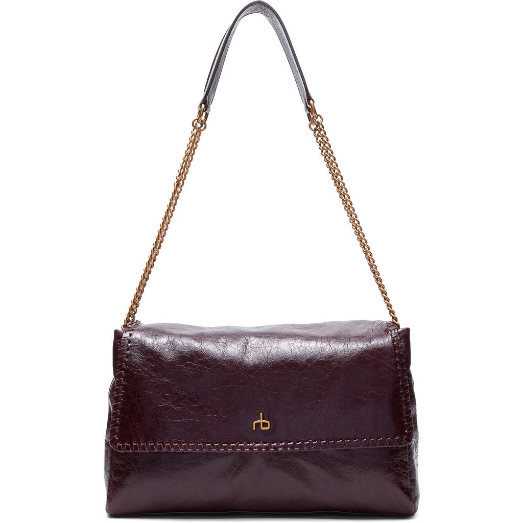 Rag & Bone Large Chelsea Flap Leather Convertible Shoulder Bag In Purple