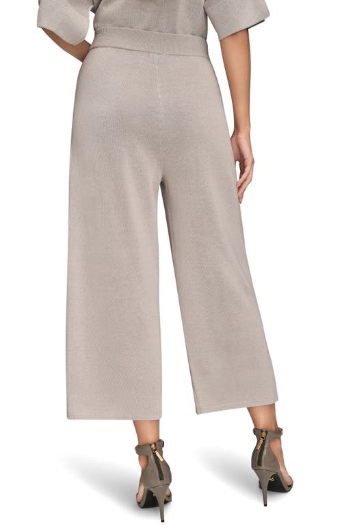 Donna Karan New York Sequin Dot Crop Wide Leg Knit Pants In Gray