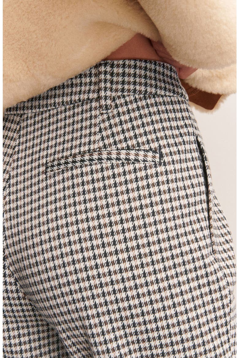 Houndstooth Check Bootcut Pants, Alternate, color, BLACK/ BEIGE