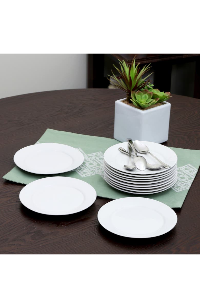 Gibson Home Noble Court 7.5 inch Dessert Plate Set , Set of 12, Alternate, color, White