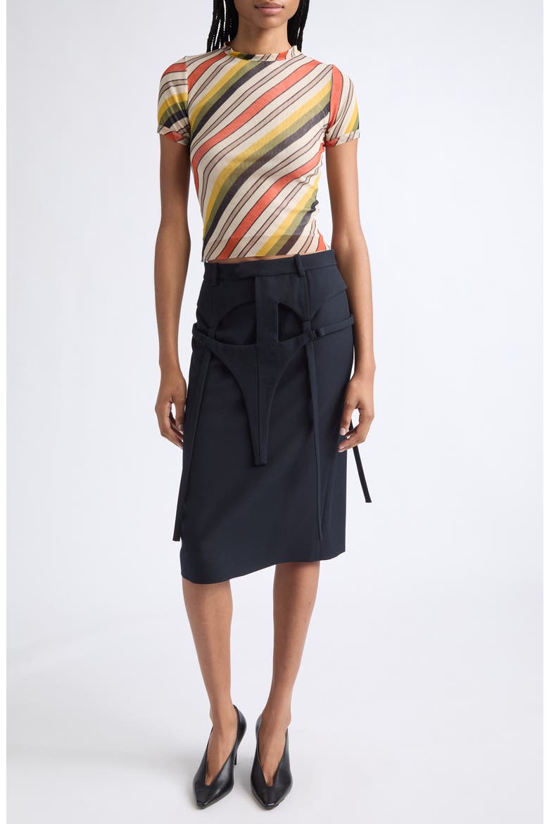 The Suspender Tailored Wool Pencil Skirt, Alternate, color, DARK NAVY