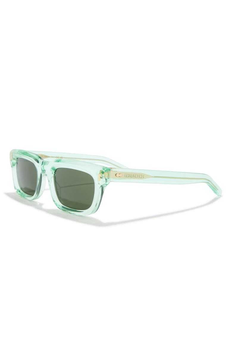 Gucci 51mm Square Sunglasses, Alternate, color, Green Green Green