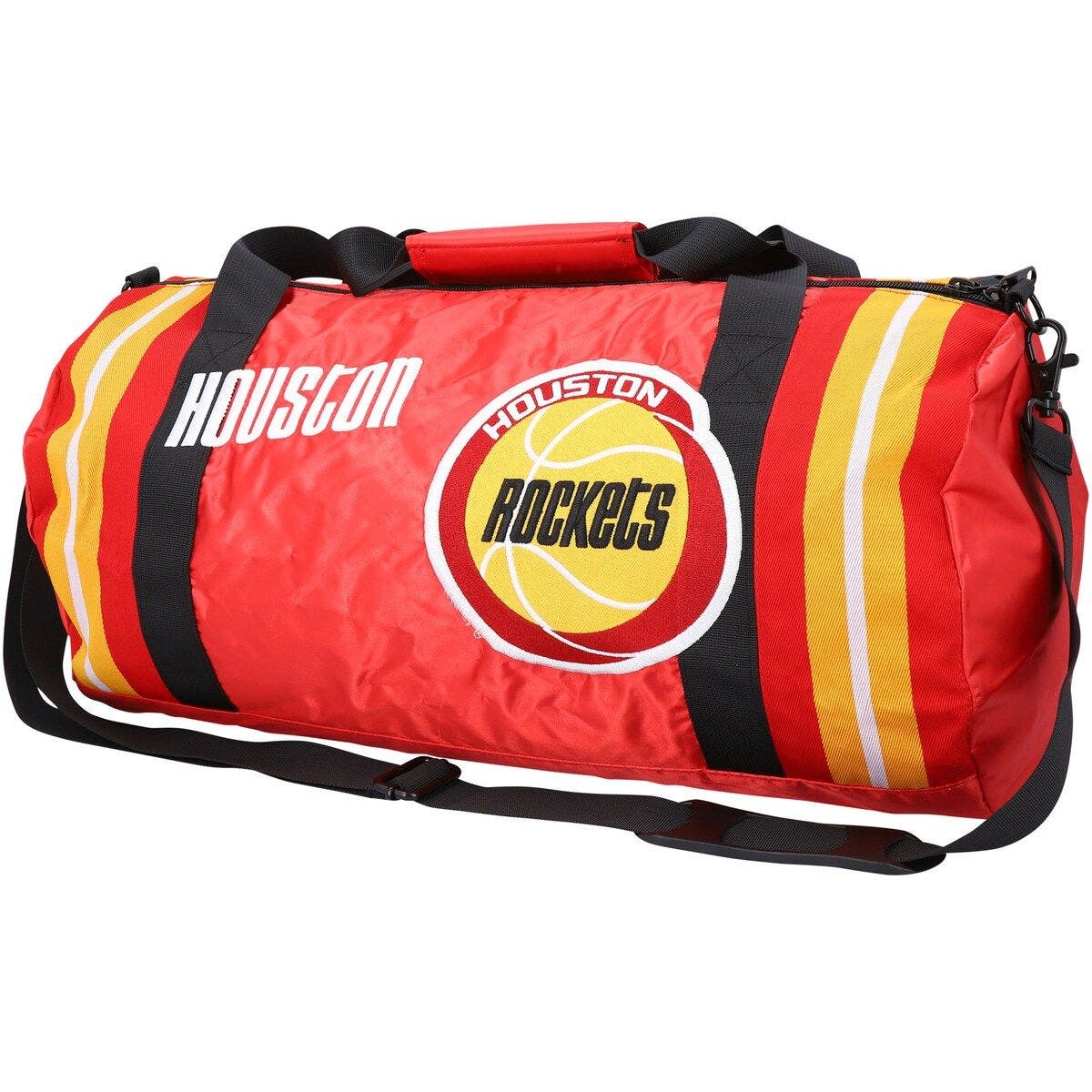 Mitchell & Ness Houston Rockets Satin Duffel Bag, Main, color, 
