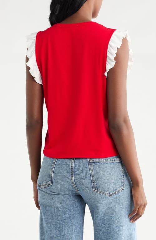 Cyrus Ruffle Sleeveless Top In Multi