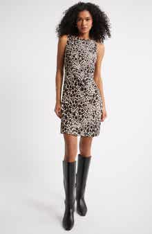 Open Edit Bateau Neck Sleeveless Minidress