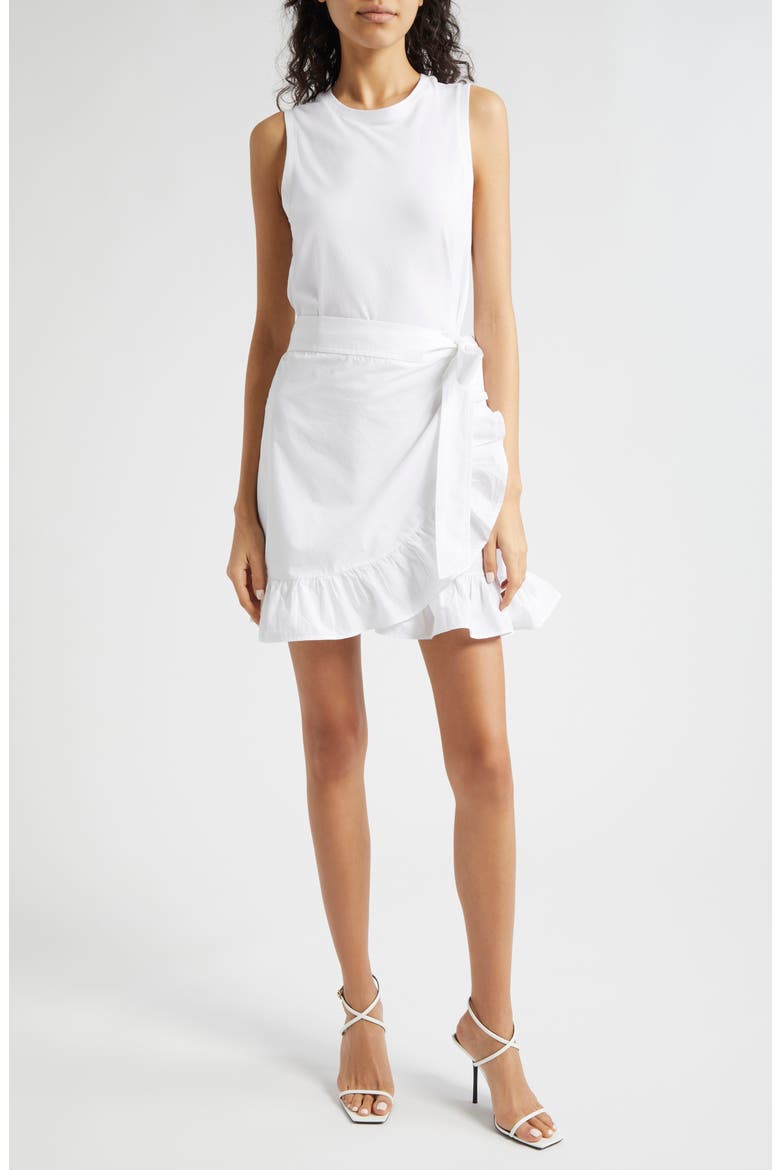 Mahlia Tie Belt Sheath Dress, Main, color, WHITE