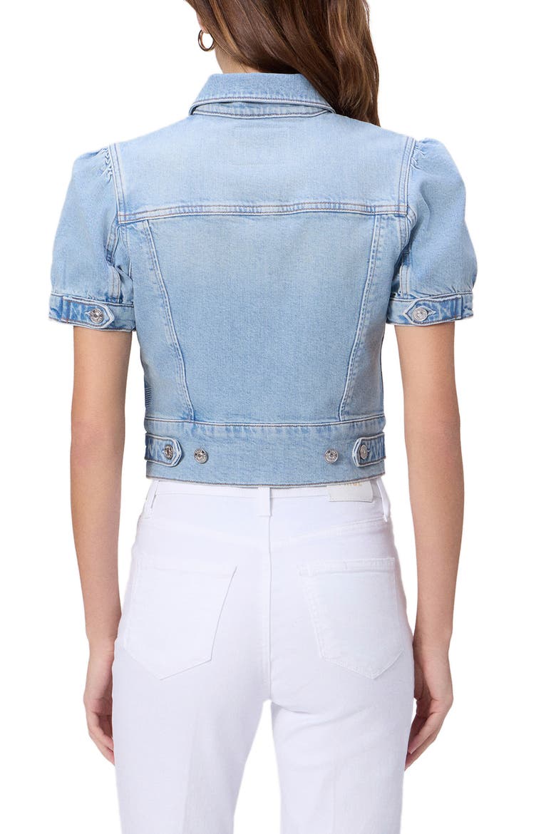 Kendra Short Sleeve Crop Denim Jacket, Alternate, color, GLIDE