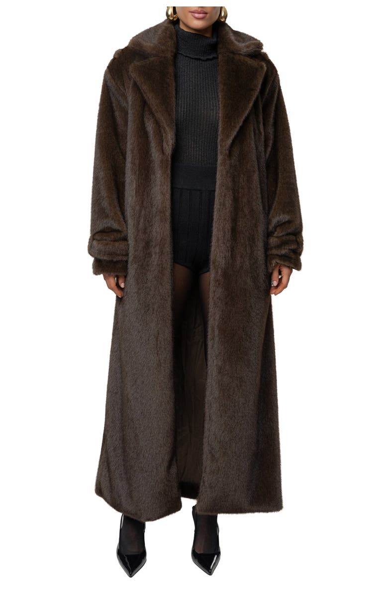JLUXLABEL Uptown Faux Fur Coat, Main, color, Brown