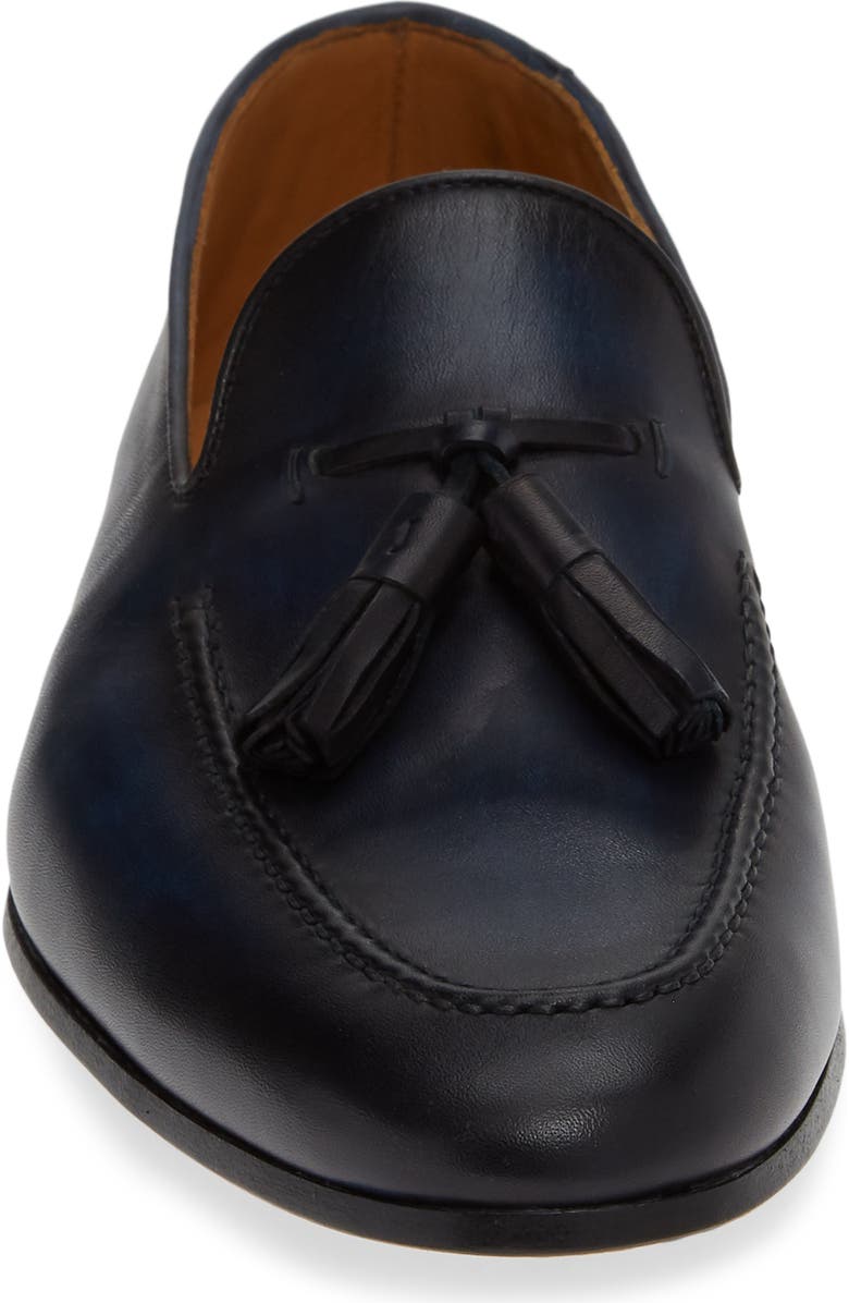 Magnanni Tavares Tassel Loafer, Alternate, color, Navy Leather