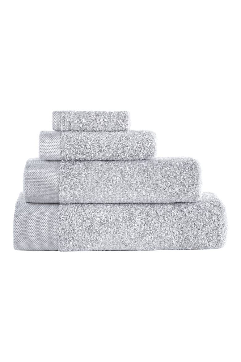 3-Piece Solid Signature Cotton Towel Set, Main, color, SILVER