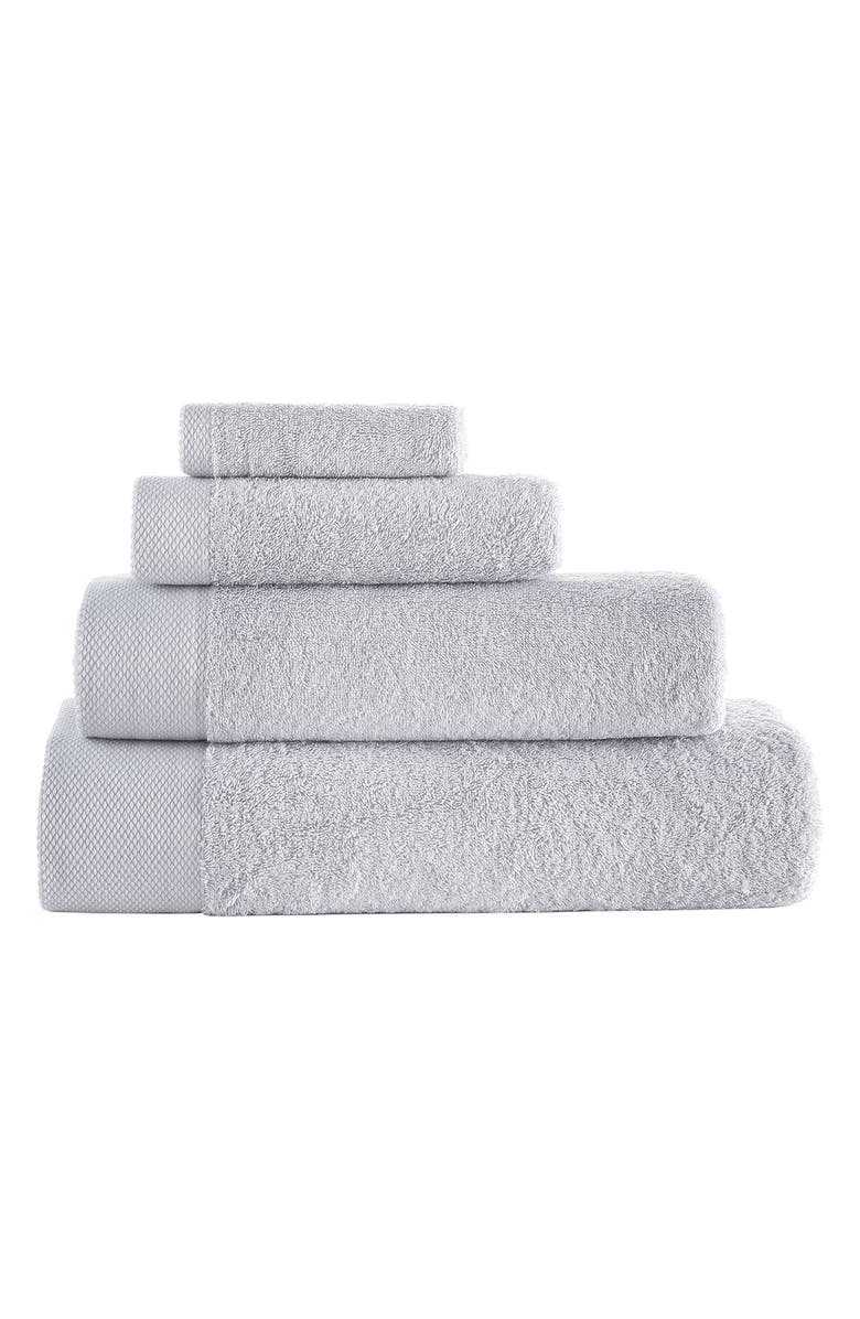 Brooks Brothers 6-Piece Solid Signature Cotton Towel Set, Main, color, Silver