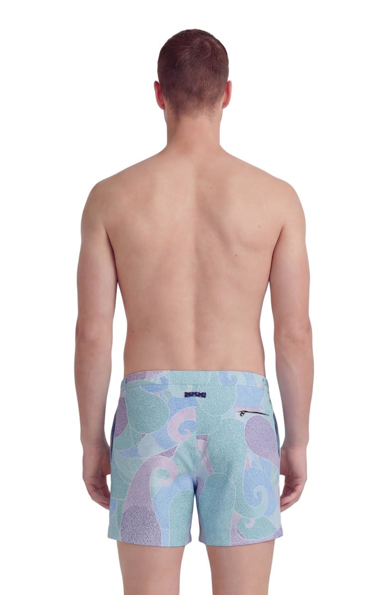 Lords of Harlech Grain Paisley Mens Tailored Swim Short, Alternate, color, Grain Paisley Teal